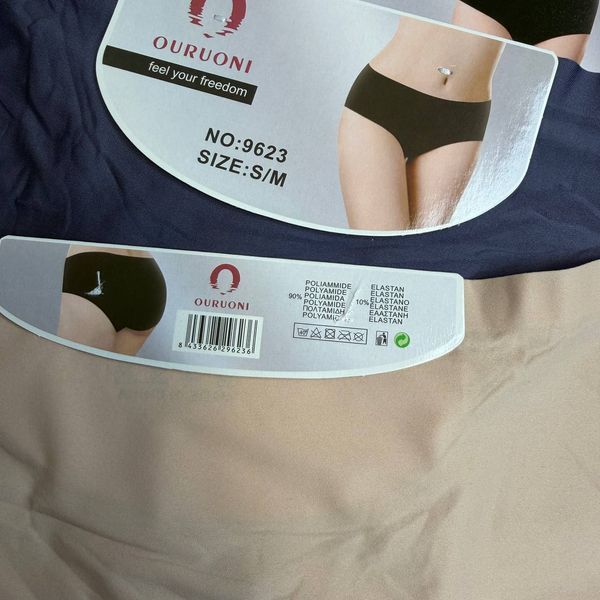 Женские Бесшовные Трусы Полубатал Высокая Посадка Ouruoni S-XL 9623 фото 4