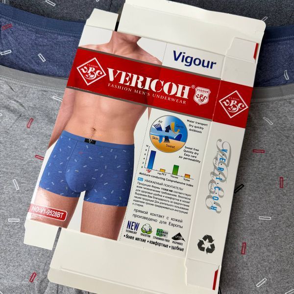Чоловічі Боксери (Бавовна+Бамбук) Vericoh 2XL-4XL V1-9528BT фото 4