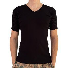 Футболка Чоловіча Чорна V-виріз Namaldi 2XL 131B фото 1