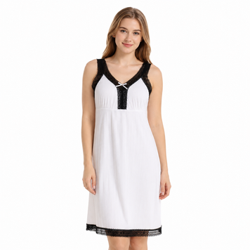 Жіноча Нічна Сорочка В Рубчик X.MIAO One Size 643 фото 1