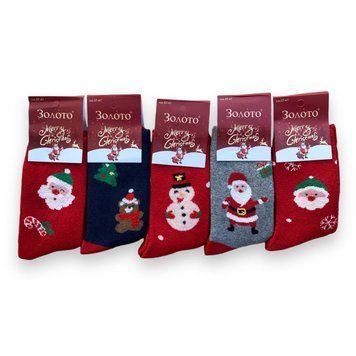 Носки новогодние тёплые Золото C526-5 фото 1